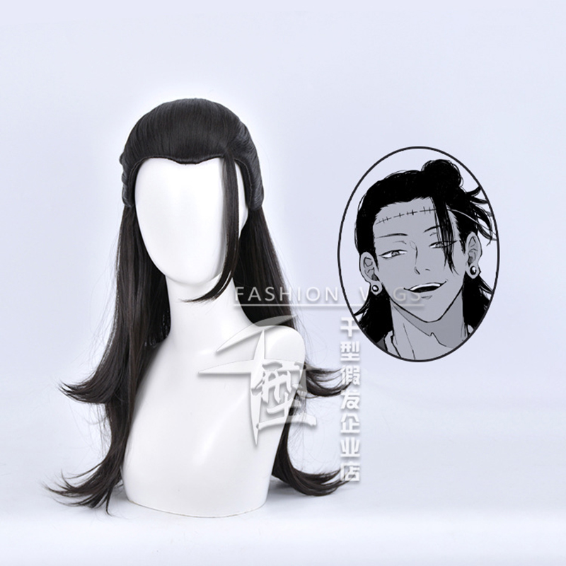 Anime Cosplay Long Black Hair - Anime Wig Jujutsu Geto Kenjaku Cosplay
