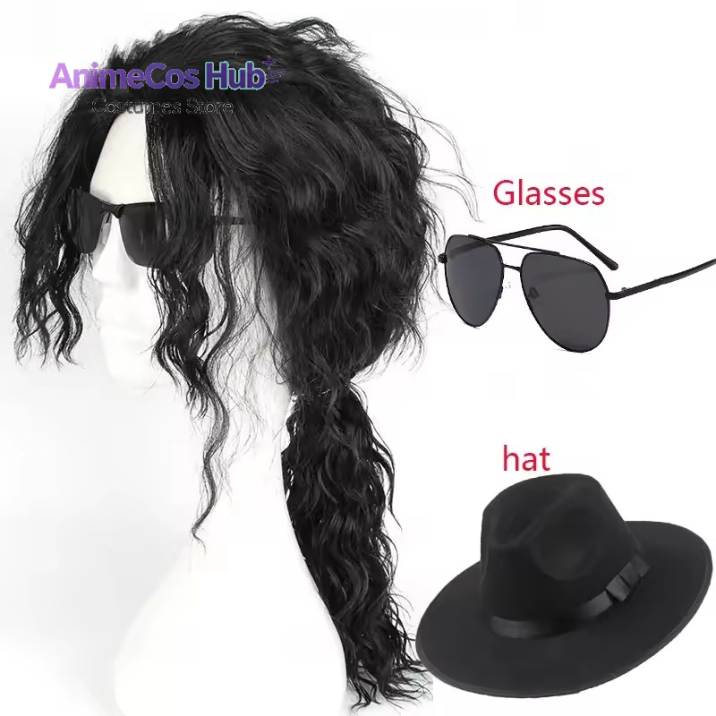 Anime Cosplay Long Black Hair - Anime Michael Jackson Cosplay Michael Cosplay