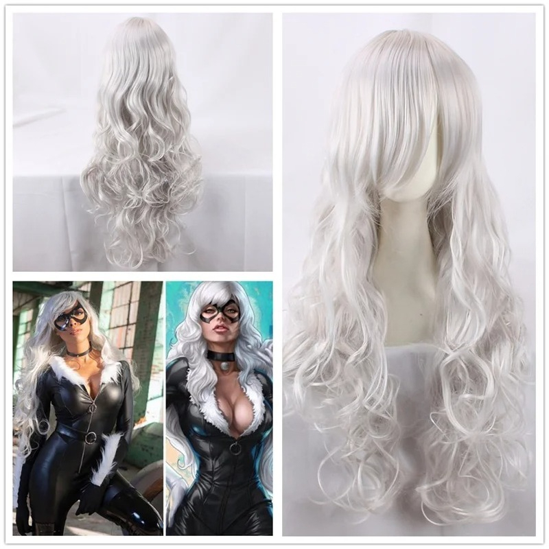 Halloween New Black Cat Cospla - огляд і ціна Anime Cosplay Long Black Hair