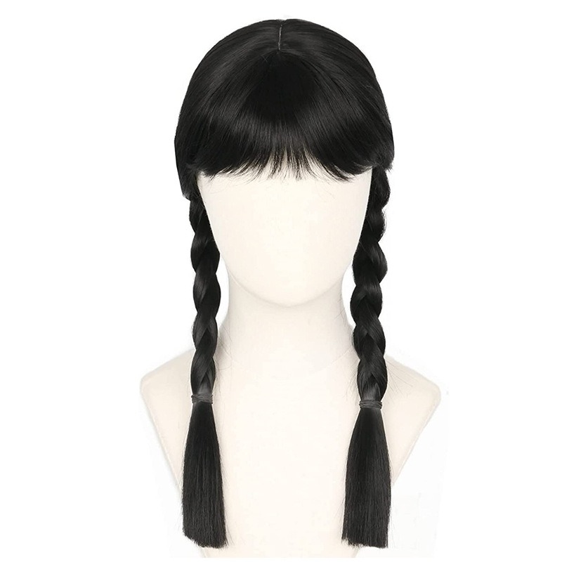 Cosplay Addams Family Black Lo - огляд і ціна Anime Cosplay Long Black Hair