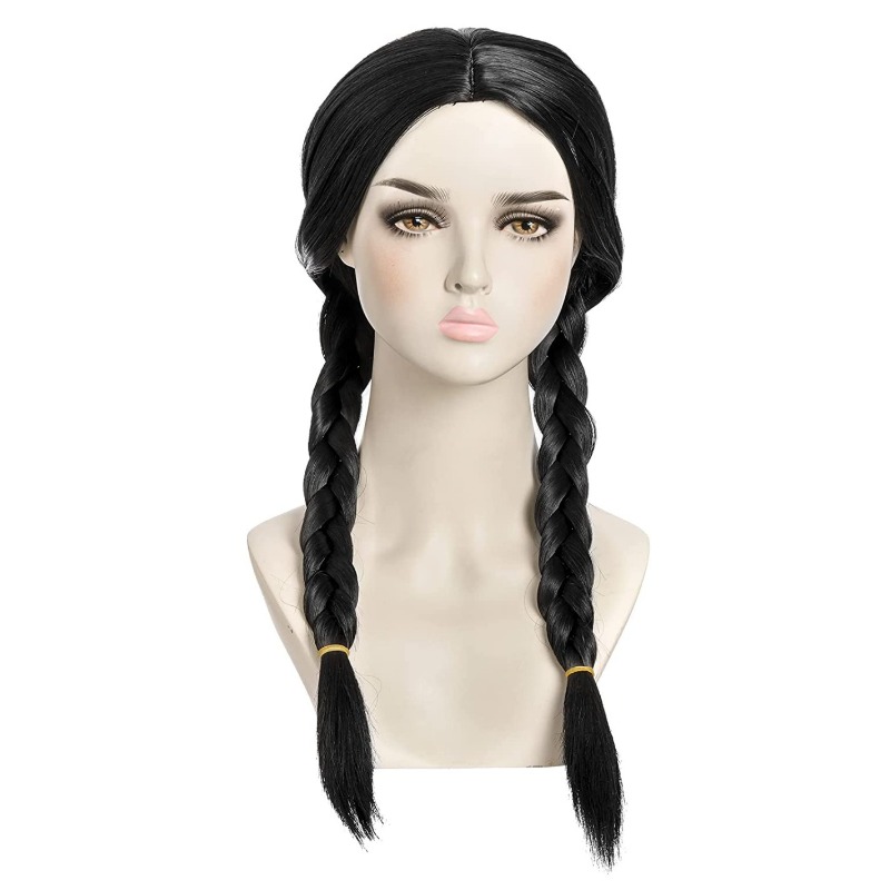 Cosplay Addams Family Black Lo - огляд і ціна Anime Cosplay Long Black Hair