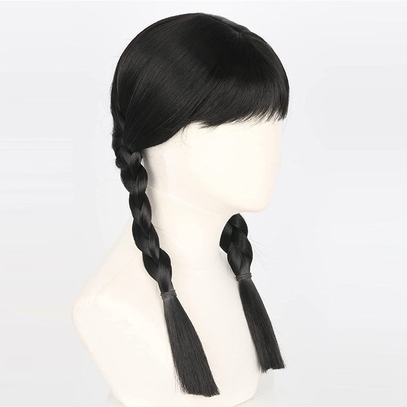 Cosplay Addams Family Black Lo - огляд і ціна Anime Cosplay Long Black Hair